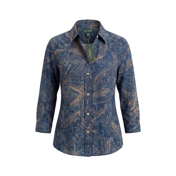 Lauren Ralph Lauren Tops - NWT Lauren Ralph Lauren Button Down Indigo Multi Batik Floral Print Shirt - XL